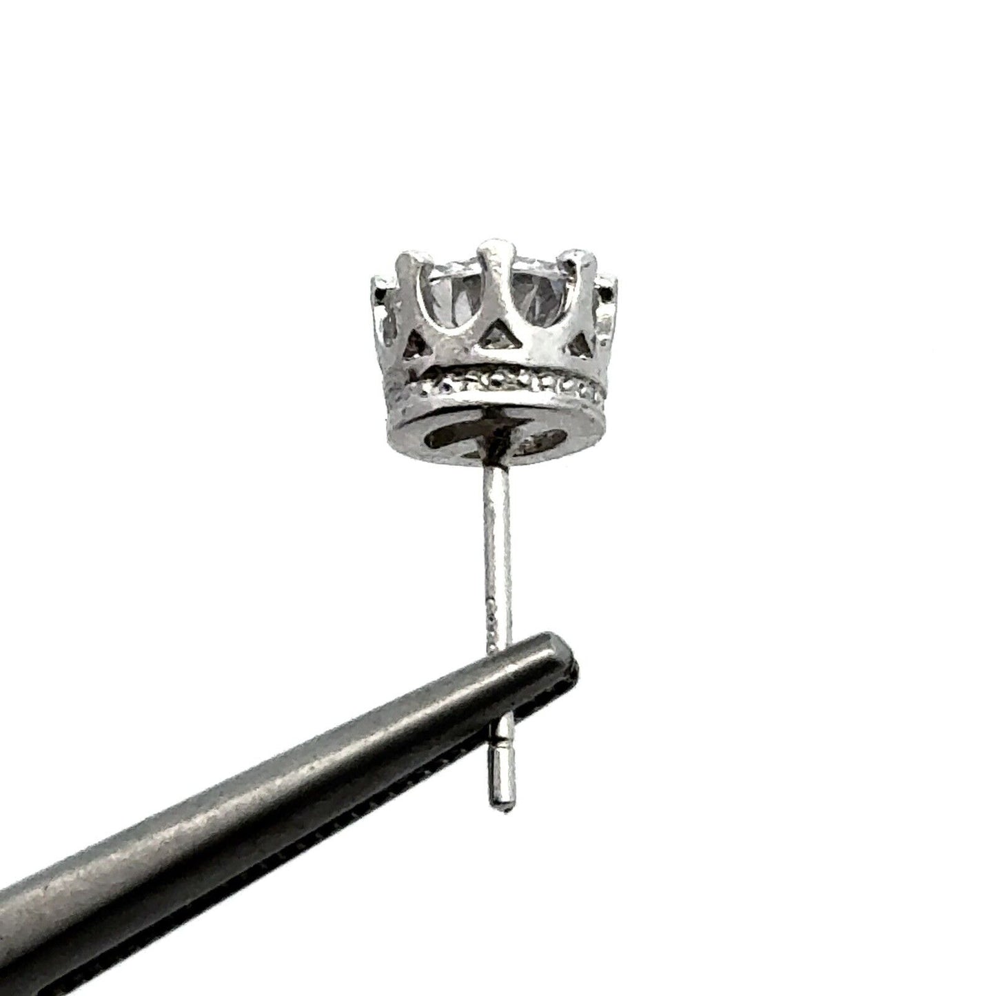 Designer Cubic Zirconia 925 Sterling Silver Round Statement Stud Earrings