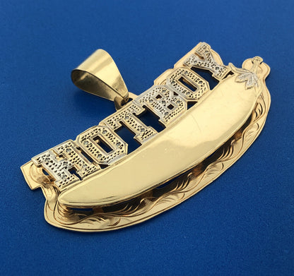 Gorgeous 10k Yellow Gold Diamond Hot Boy Chili Pepper Dangle Pendant