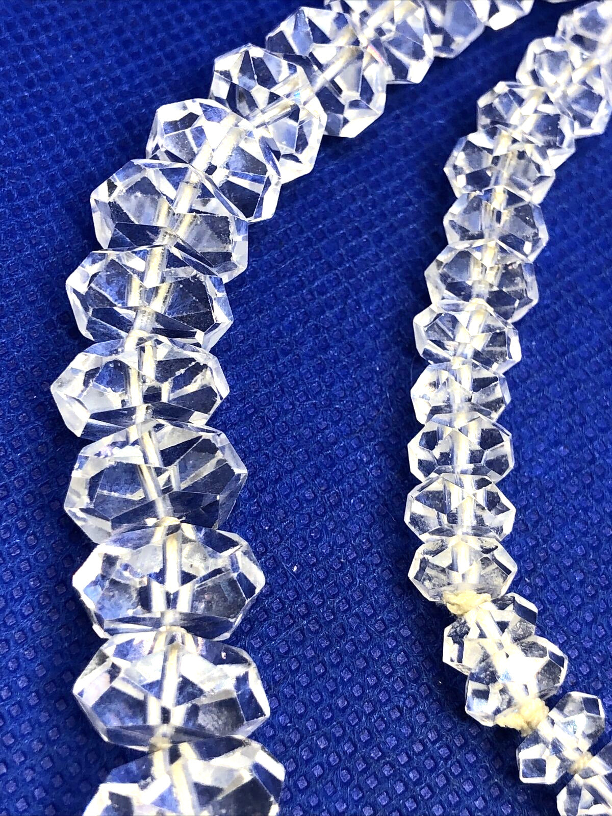 Estate Faceted White Amethyst Graduated Bead Statement Necklace