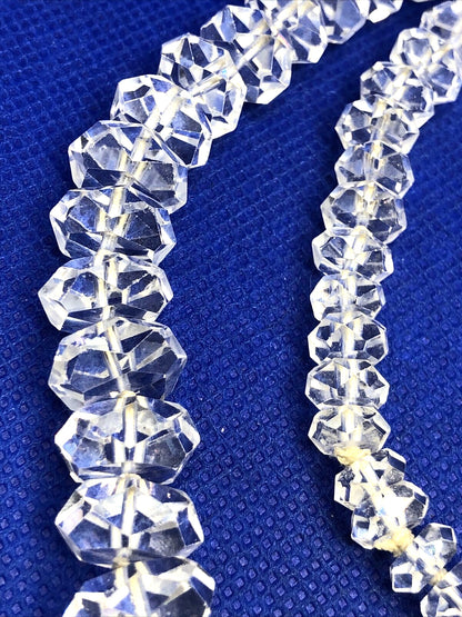 Estate Faceted White Amethyst Graduated Bead Statement Necklace