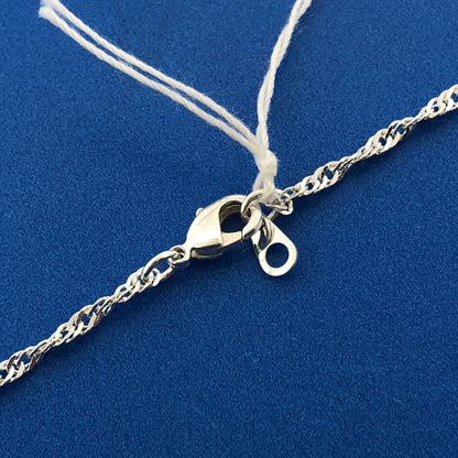 Lee Sands 925 Sterling Silver CZ Abalone Inlaid MOP Flower Pendant Necklace