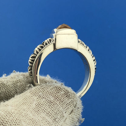 Designer Michael Dawkins Sterling Silver 925 Faceted Lemon Quartz Ring Size 8