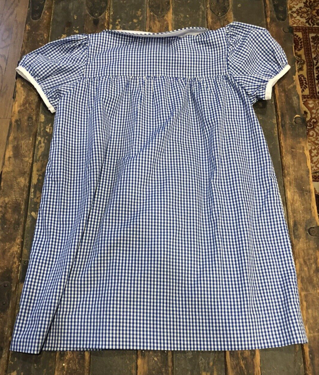 The Beaufort Bonnet Company Blue White Gingham Checkered Girl's Size 7 Dress