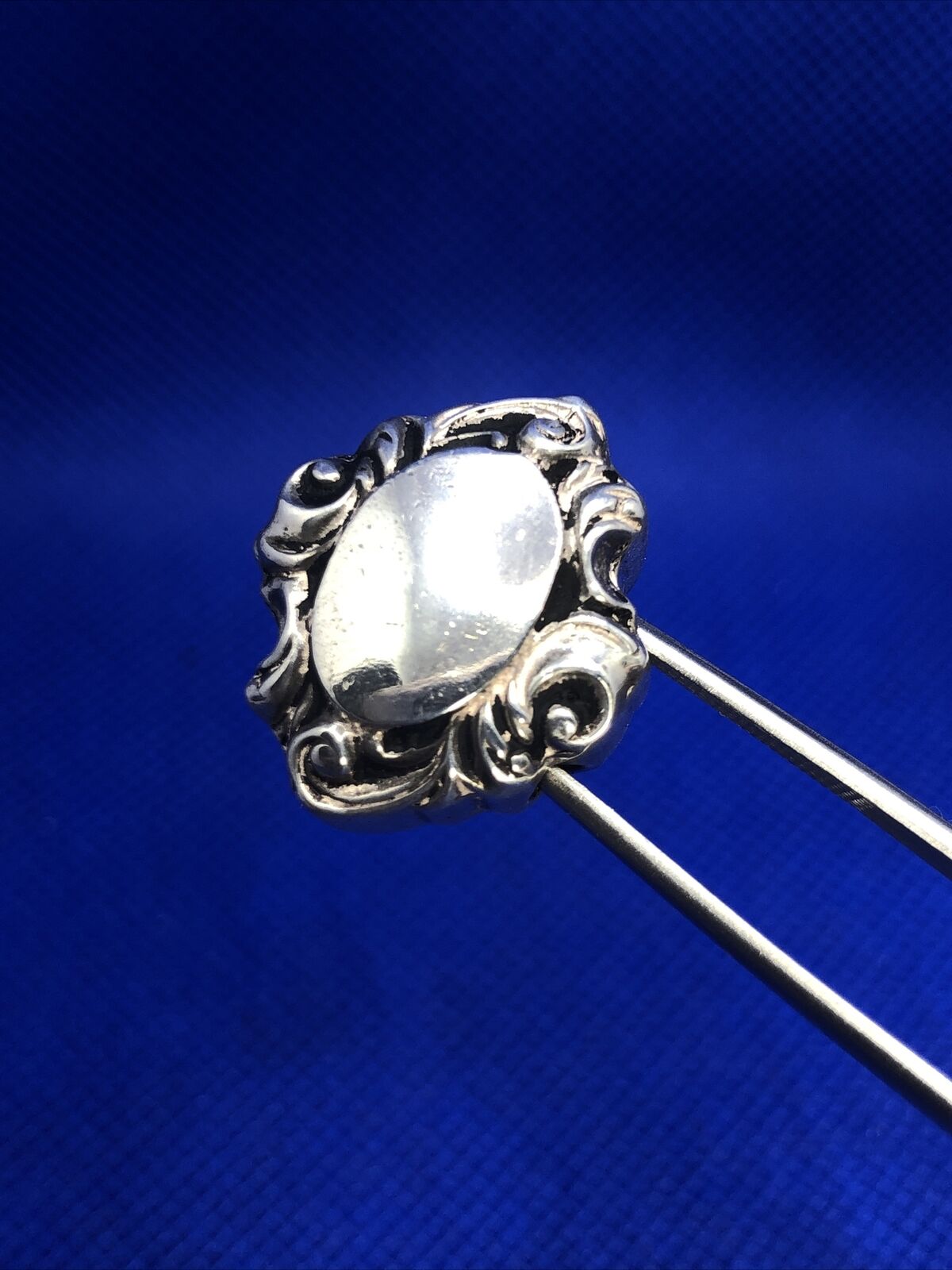 Vintage 925 Sterling Silver Engraveable Scroll Charm Bead Charm Or Pendant