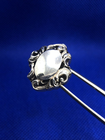 Vintage 925 Sterling Silver Engraveable Scroll Charm Bead Charm Or Pendant