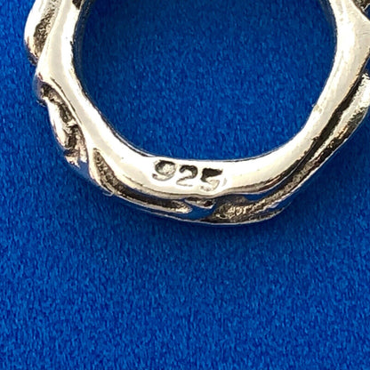 Retro 925 Sterling Silver Fleur De Lis Link Panel Toggle Bracelet