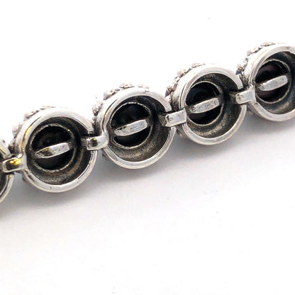 Designer 925 Sterling Silver Round Tahitian Pearl Tennis Bracelet