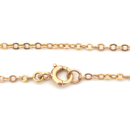 Vintage 10K Yellow Gold Round Etched Textured Pendant Chain Necklace