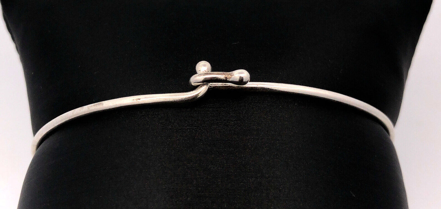 James AVERY 925 Sterling Silver Thin Oval Stackable Hook Cuff Bracelet