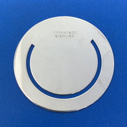 Vintage Tiffany & Co 925 Sterling Silver Round Disc  Engravable Bookmark