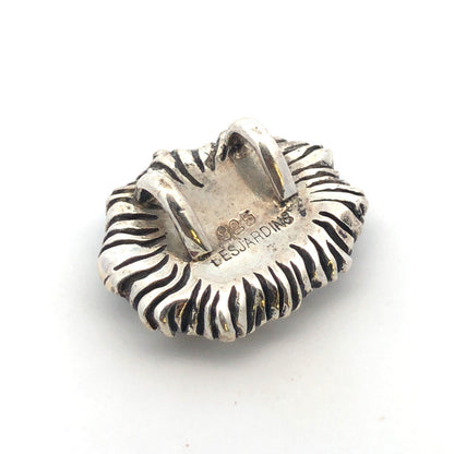 Vintage Designer Josee Desjardins 925 Sterling Silver Pearl Cluster Oval Pendant