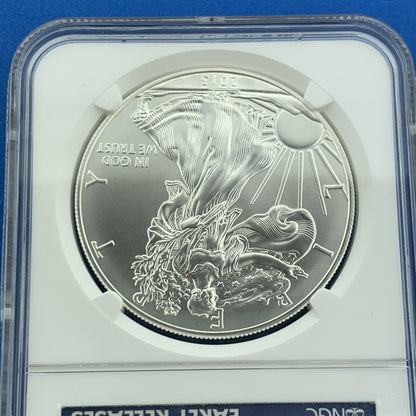 2013 W American Silver Eagle 999 Fine 1 Oz Silver NGC MS69 Early Release White