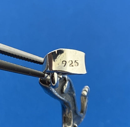 925 Sterling Silver Lizard Gecko Chameleon Reptilian Statement Pendant