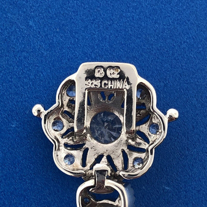 Designer 925 Sterling Silver Cubic Zirconia Floral Flower Panel Tennis Bracelet
