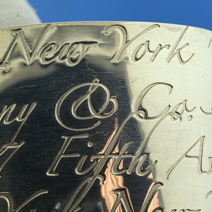 Tiffany & Co Sterling Silver Notes Collection Wide Script Cuff Bracelet