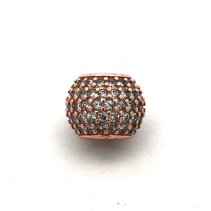 PANDORA 925 Sterling Silver Rose Gold Vermeil CZ Lights Ball 781051 Pave Charm
