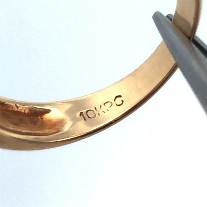 Designer 10K Yellow Gold Diamond Triple Row Tapered Bridal Cocktail Ring