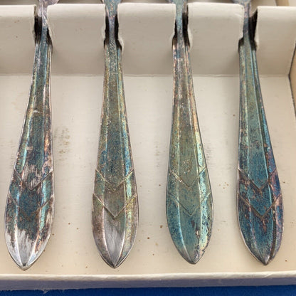FG Sheffield England EPNS Silver Plate Dessert Pastry Forks Set Of Six Loxley