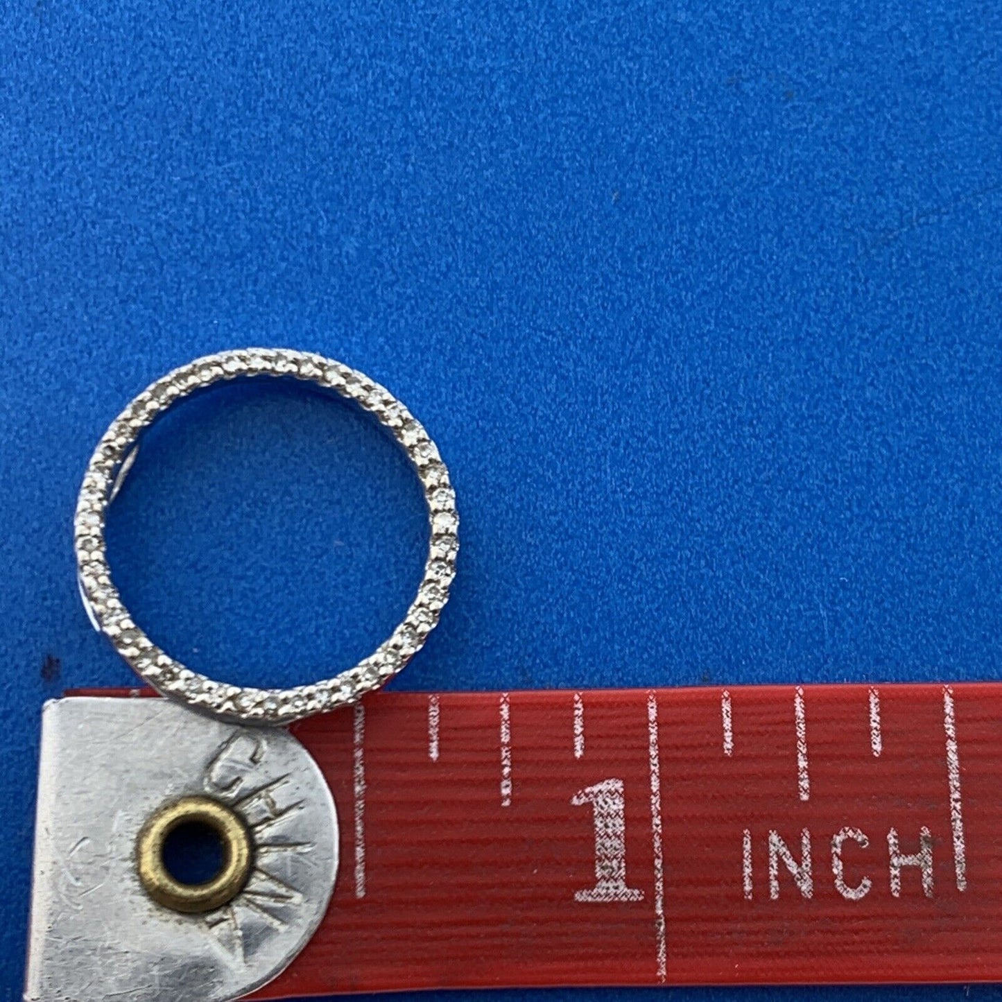 Designer 14K White Gold Diamond Infinity Eternity Anniversary Circle Pendant