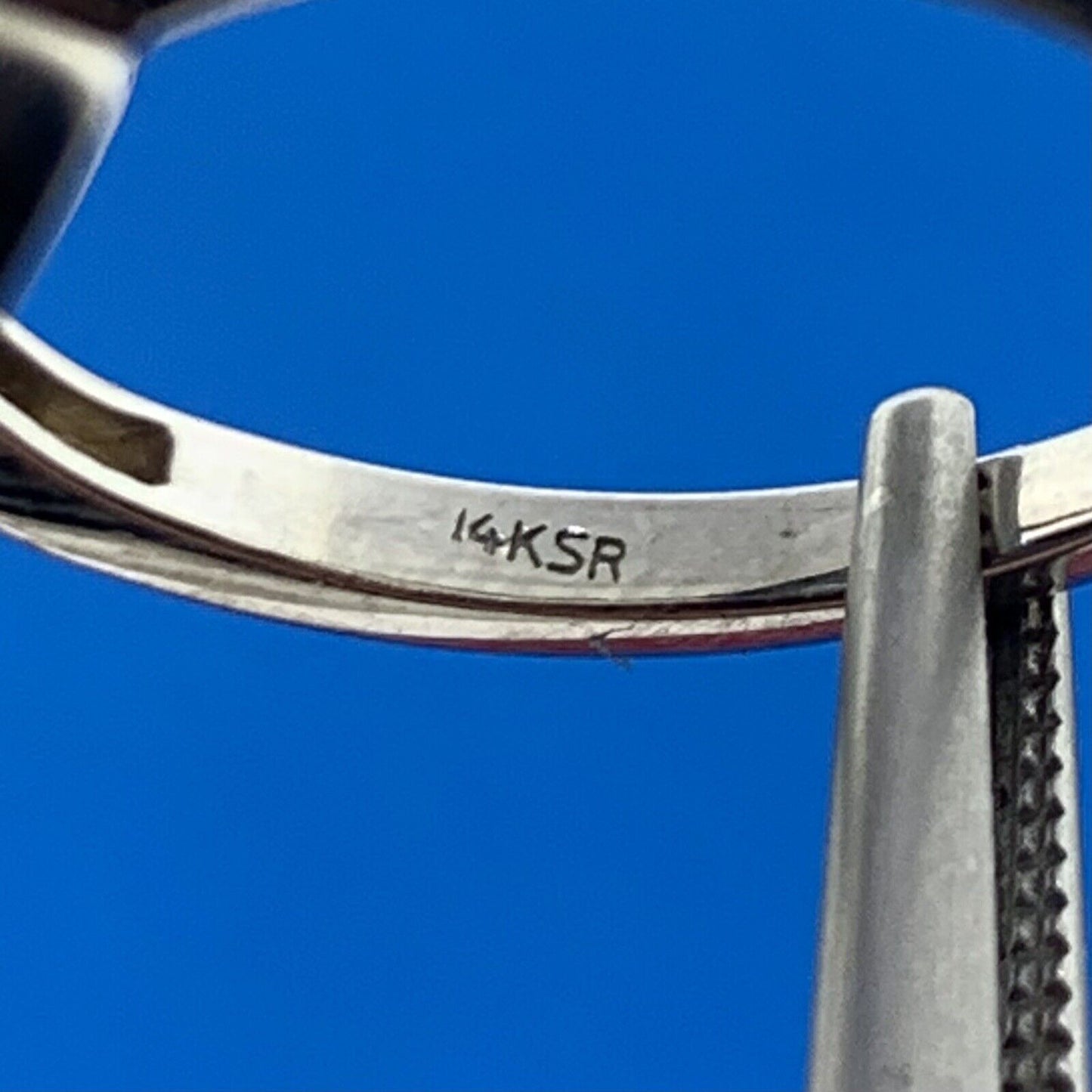 Designer 14K White Gold Trillion Cut Blue Topaz Diamond Accented Ring