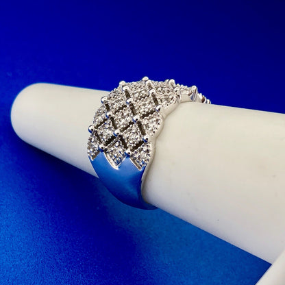 Silpada Retired Sterling Silver 925 Cubic Zirconia CZ Tapered Band Ring