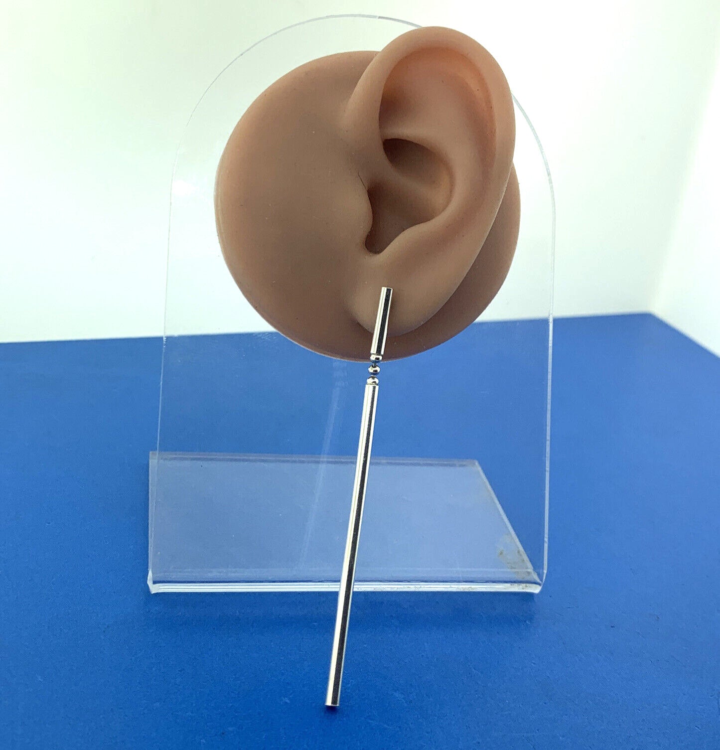 Designer Italy 925 Sterling Silver Modernist Tubular Dangle Statement Earrings