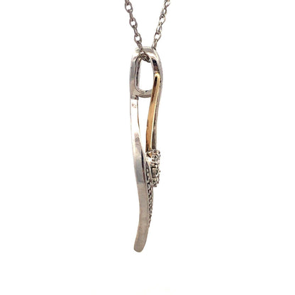 Designer 925 Sterling Silver 10K Yellow Gold Diamond Infinity Eternity Necklace