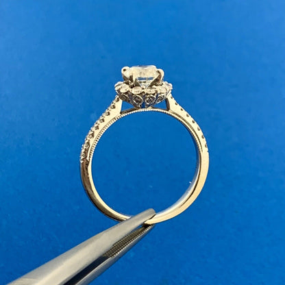 Jared Designer Natalie K 14k White Gold Round GIA Diamond Engagement Ring Size 7