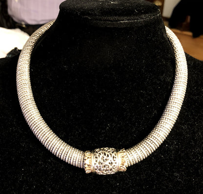 Designer Alwand Vahan 925 Sterling Silver 14K Gold Enhancer Pendant Necklace