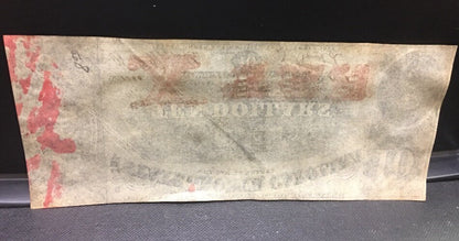 1863 $10 The State of North Carolina Note Civil War Era Possible Inking Error AU
