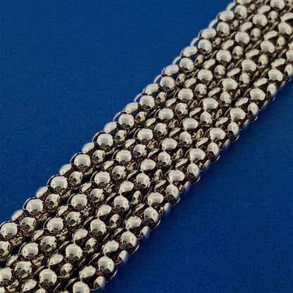 Designer Milor Italy Sterling Silver 925 Popcorn Link Lariat Bolero Necklace