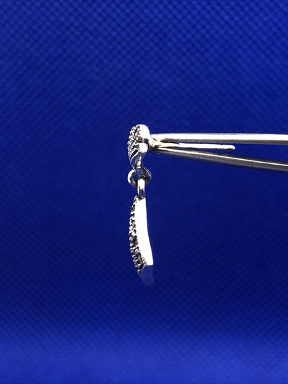 Designer Marcasite 925 Sterling Silver Square Drop Dangle Stud Earrings