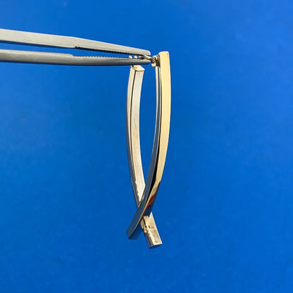 Jacmel Mauritius JCM 14K Yellow Gold Modernist Ichthys Earrings