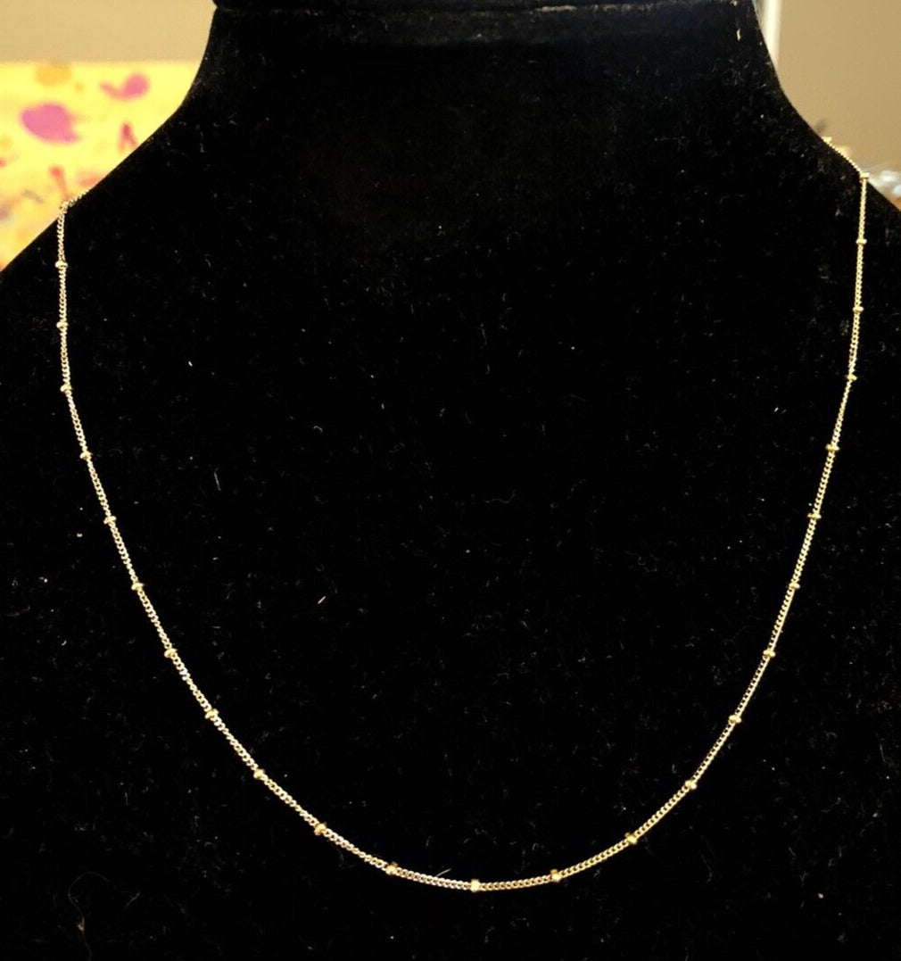 Designer F Italy 14K Yellow White Gold Two-Tone Station Chain Necklace