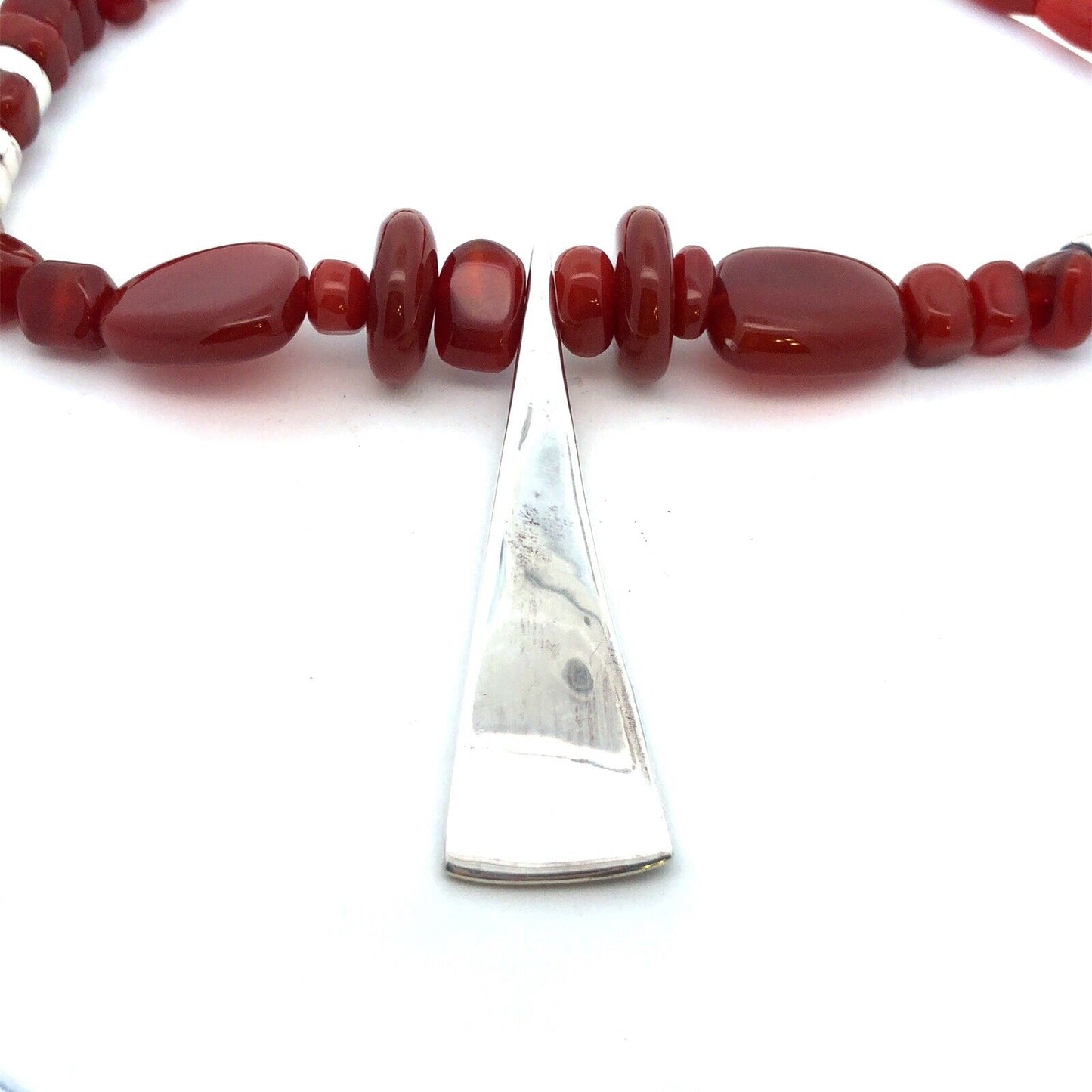 Robert Lee Morris RLM Studio Sterling Silver Chunky Carnelian Toggle Necklace