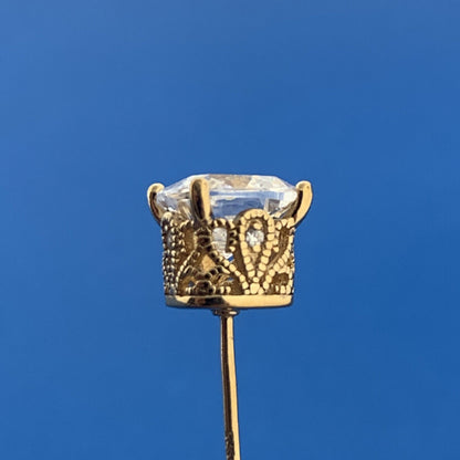 Designer VANNAK Vermeil Sterling Silver 925 Sparkling Cushion CZ Stud Earrings