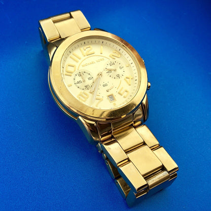Michael Kors Unisex MK5726 The Mercer Gold Chronograph Bracelet Wrist Watch Runs
