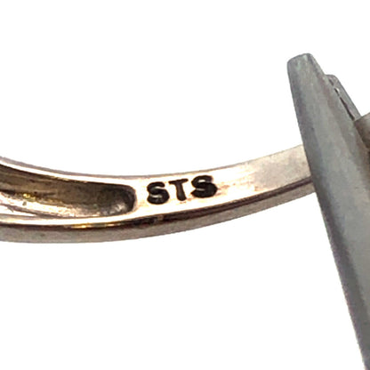 Designer STS 10K White Gold Oval Tanzanite Round Diamond Accent Cocktail Ring