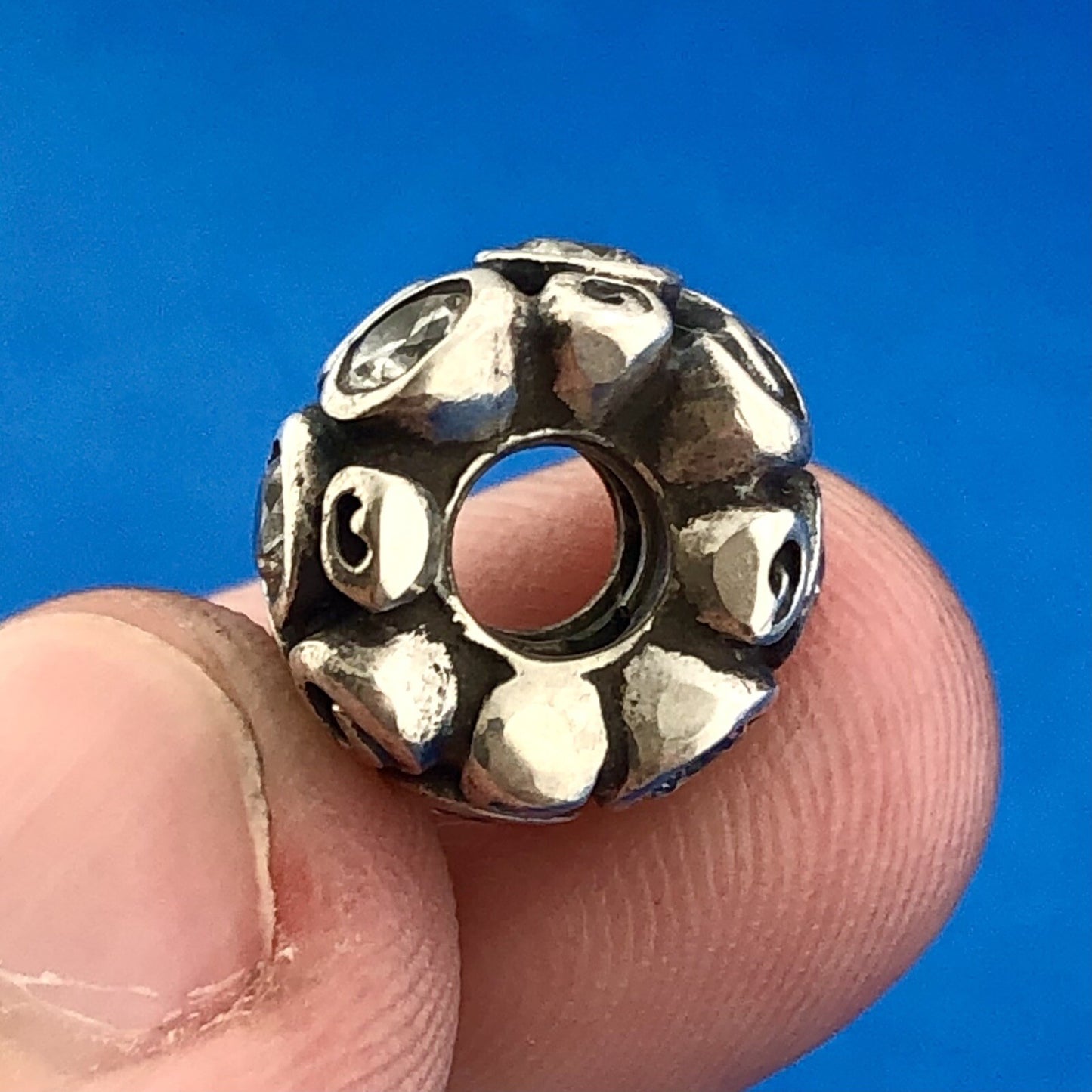 Retired Pandora Sterling Silver 925 ALE Primrose Path White CZ Spacer Charm