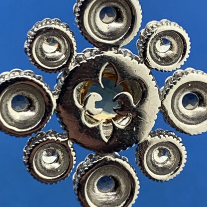 Judith Ripka 925 Sterling Silver Citrine Diamonique CZ Floral Enhancer Pendant