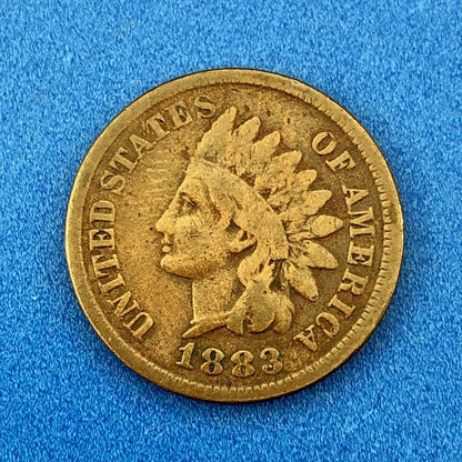 1883 Indian Head One Cent Penny Type 3 Bronze Better Key Philadelphia Coin