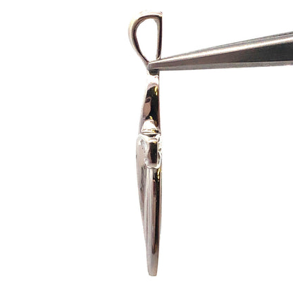 Designer Estate 10K White Gold Round Diamond Cross Religious Drop Pendant