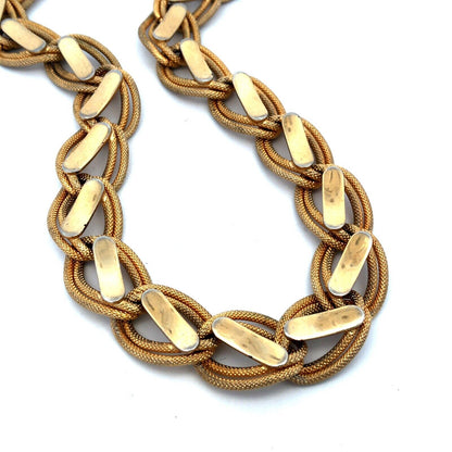 Mid Century Hobe Gold Tone Oval Fancy Link Fabulous Statement Choker Necklace