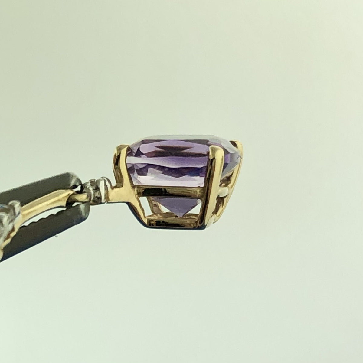 Gorgeous Midas 14k Yellow Gold Cushion Amethyst Quartz Accent 18" Necklace