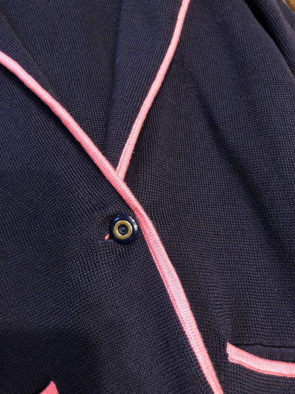 Lilly Pulitzer Ladie's Size S 100% Supima Cotton Blue Pink Accent Sweater Jacket