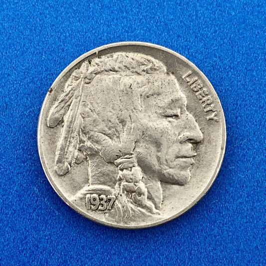 1937 P Indian Head Buffalo Nickel Better Key Scarce Philadelphia Mint Coin
