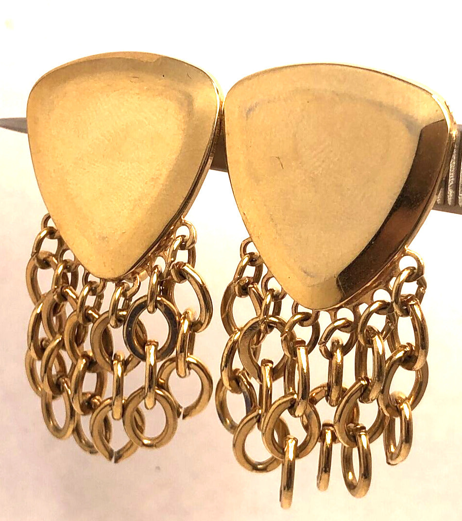 Park Lane Gold-Tone Modernist Triangle Metal Statement Clip On Earrings