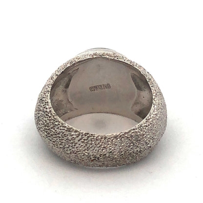 Custom Mignon Faget 925 Sterling Silver Oval Grey Cat's Eye Sea Urchin Dome Ring