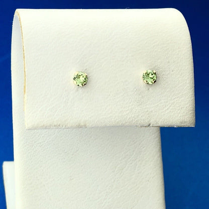 Jacmel Mauritius JCM 14K Yellow Gold Peridot August Occasion Stud Earrings
