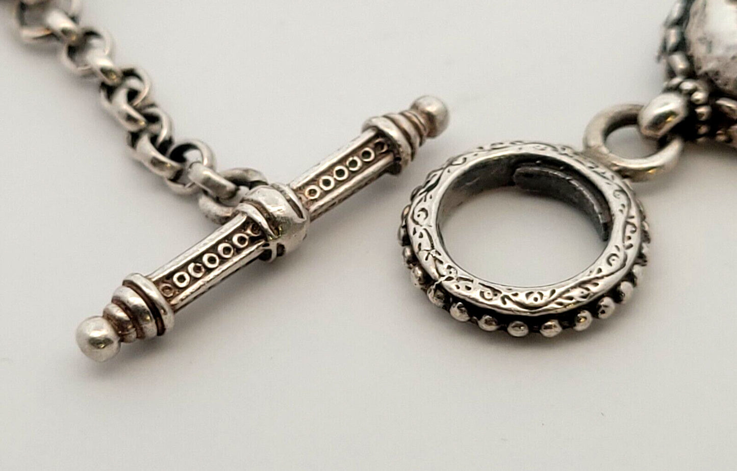 Konstantino 925 Sterling Silver 18K Yellow Gold Floral Station Chain Bracelet